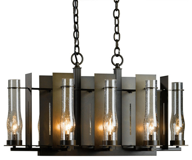 New Town Small 8 Arm Chandelier, Natural Iron