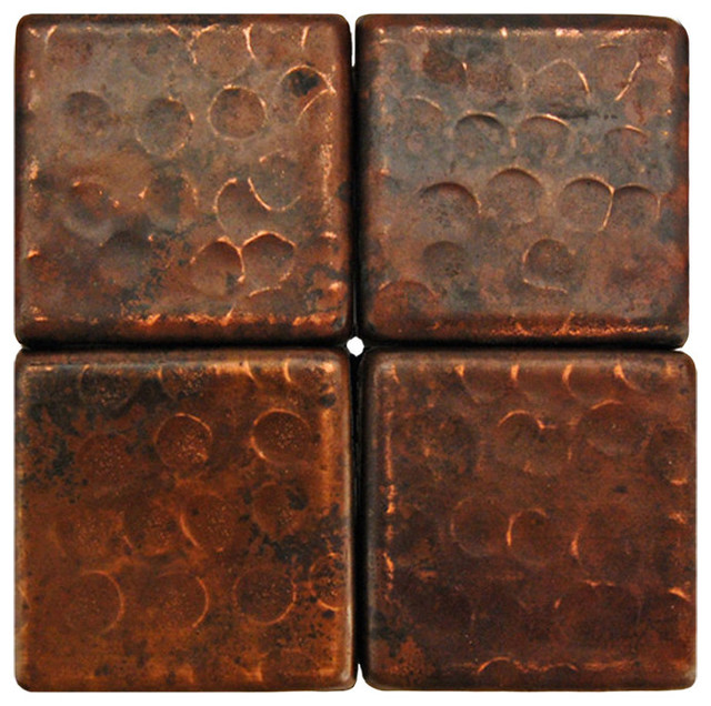 2 X2 Hammered Copper Tile Rustic, Copper Floor Tiles