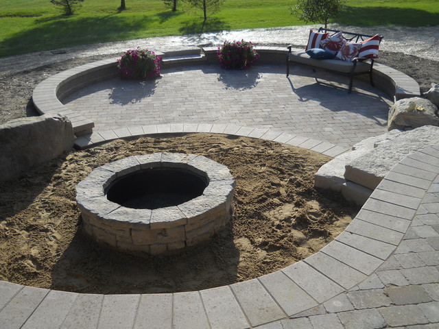 Outdoor Living Space With Walkout Basement Addition Rustic