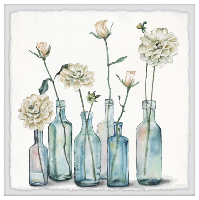 "Clearly White" Framed Painting Print, 24"x24" Contemporary Prints