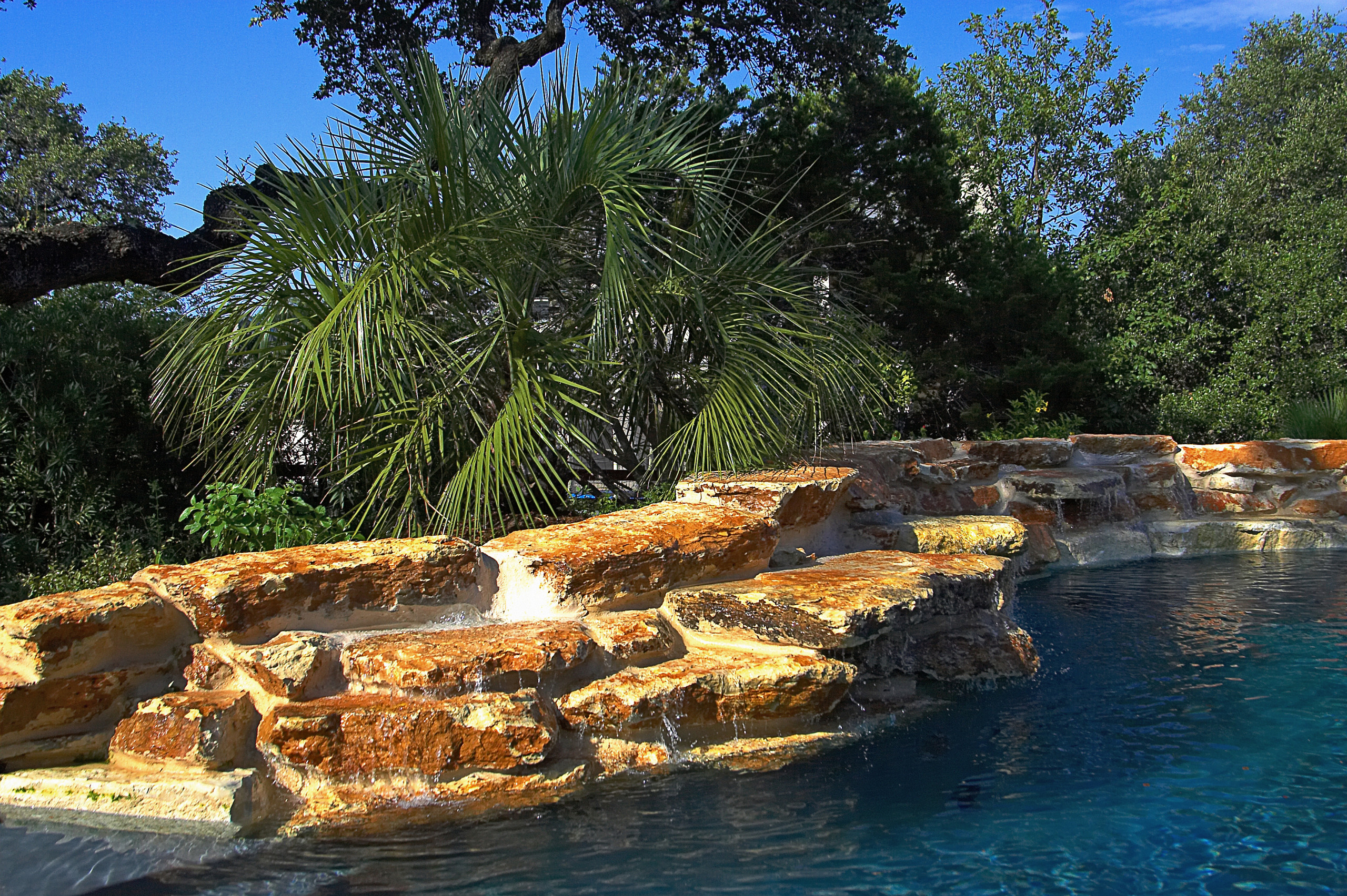 Fair Oaks Ranch, Texas Natural Pool, Spa, Pool House and Pool Deck