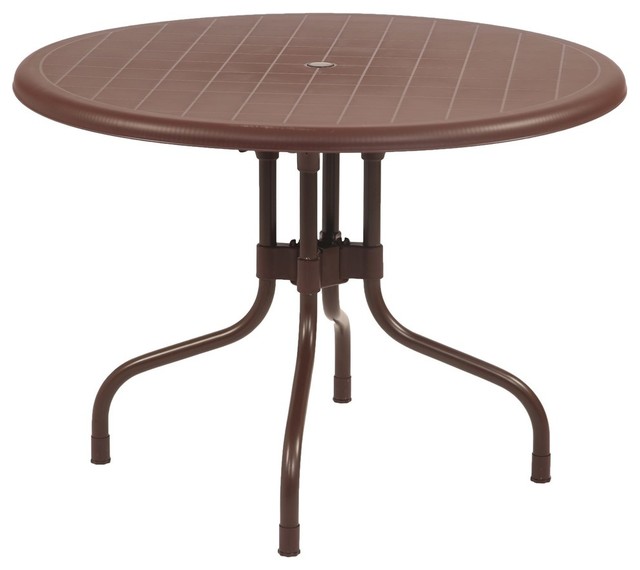 Round Shape Commercial Grade Table Contemporary Outdoor Dining