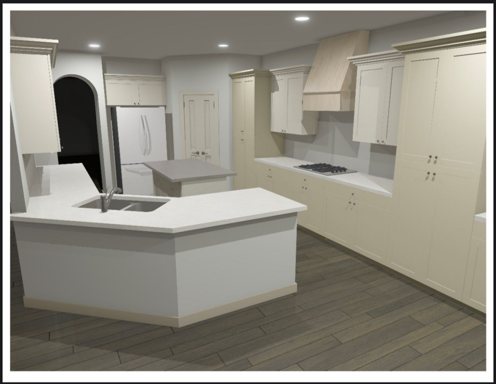 Kitchen Remodel 3D Rendering Design