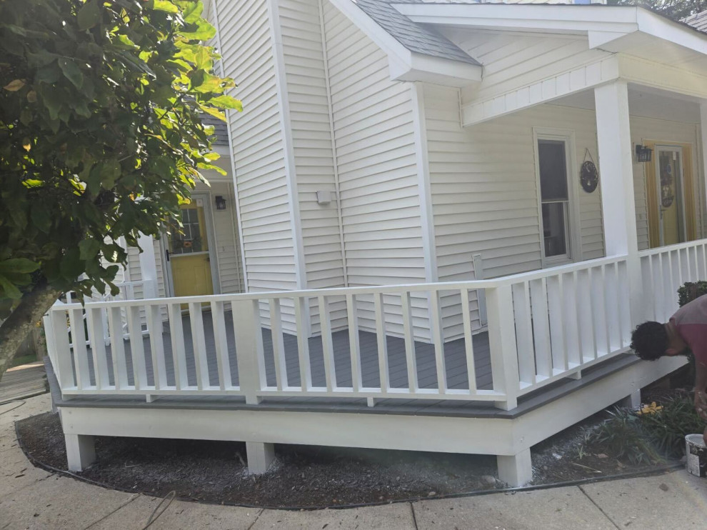 Wood Deck with Wood Rails