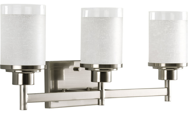 Progress Lighting 3-100W Medium Bath Brkt, Brushed Nickel