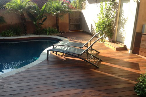 Inspiration for a rustic pool remodel in Los Angeles