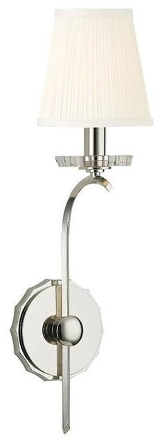 Clyde 1 Light Wall Sconce, Polished Nickel Finish
