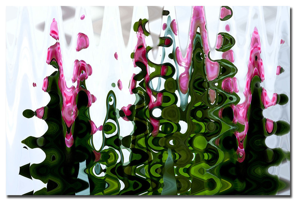 'Abstract in Pink and Green' Canvas Art by Martha Guerra Contemporary Prints And Posters