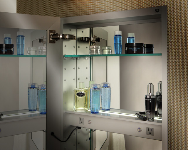 Glasscrafters Frameless Beveled Medicine Cabinet Electric Option