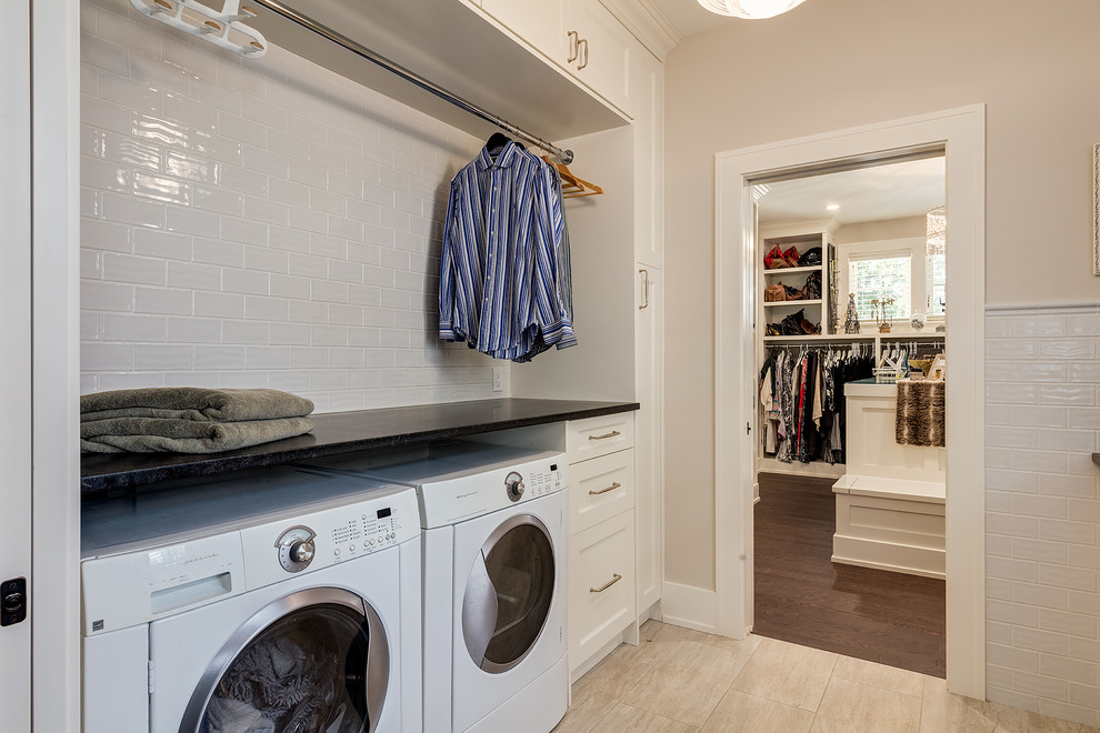 Example of a classic laundry room design in Calgary