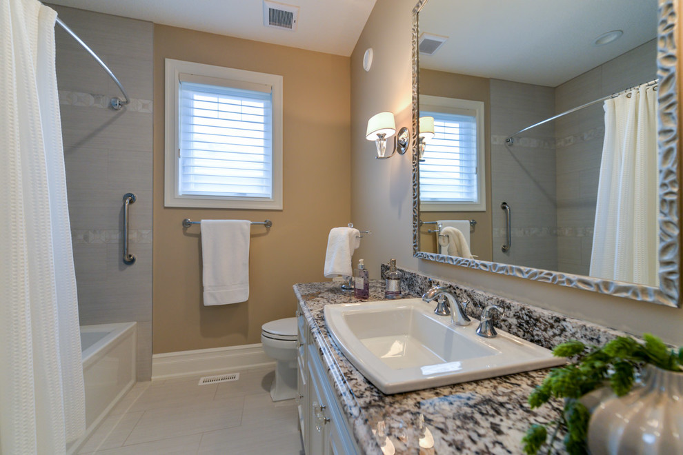 Inspiration for a transitional home design remodel in Edmonton