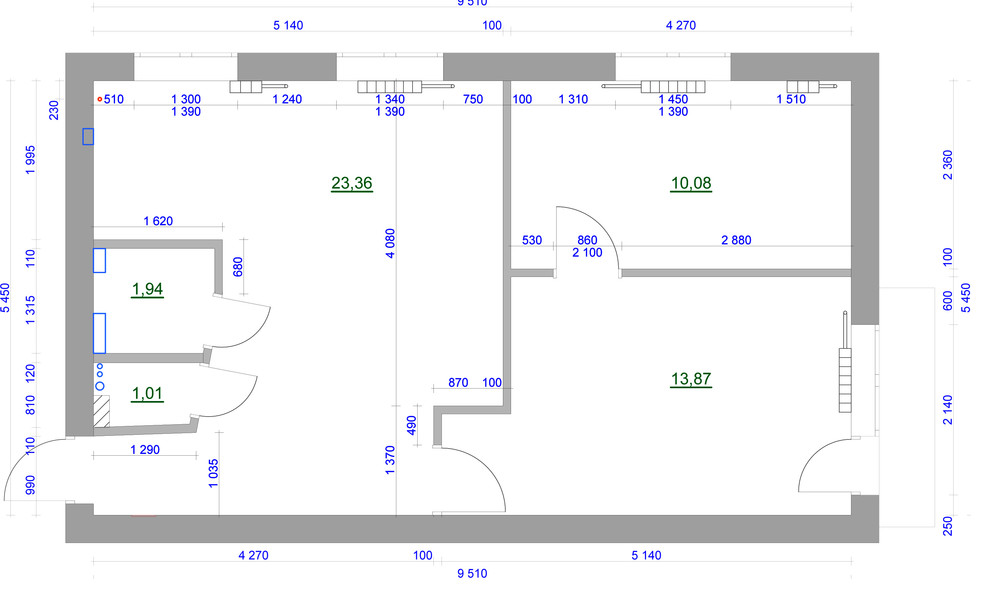 Трехкомнатная из двушки. Квартира 50 м. в Боровом