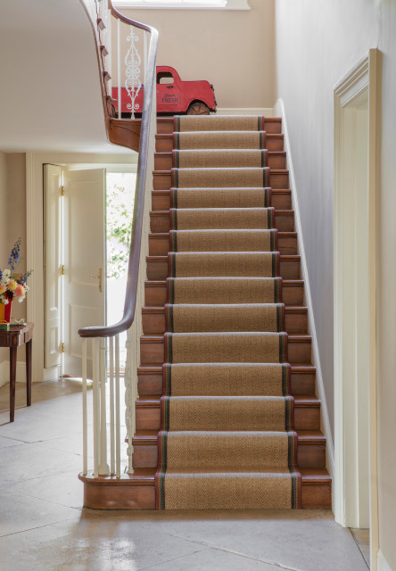Sisal Herringbone Harestock Bespoke Bound Stair Runner trendy-trappe