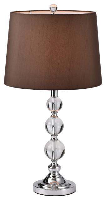 Warehouse of Tiffany's TM250/1 Aisha Chrome 1 Light, Metal, Crystal Table Lamp