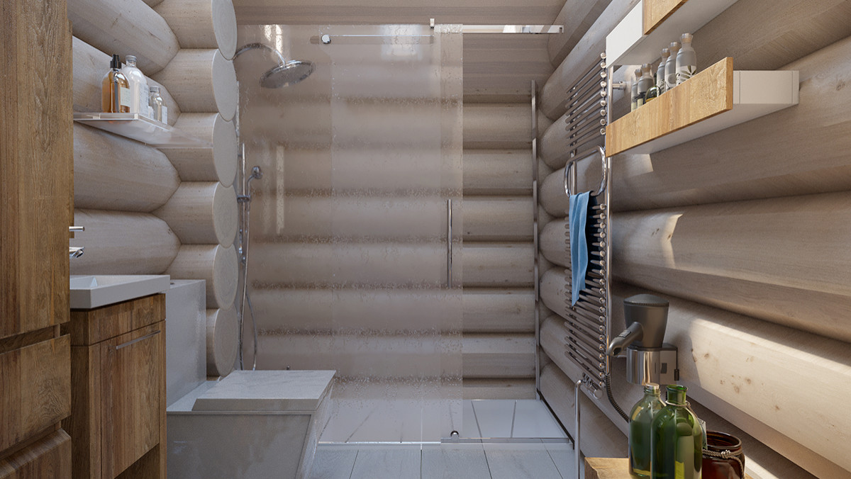 Интерьер дома в срубе