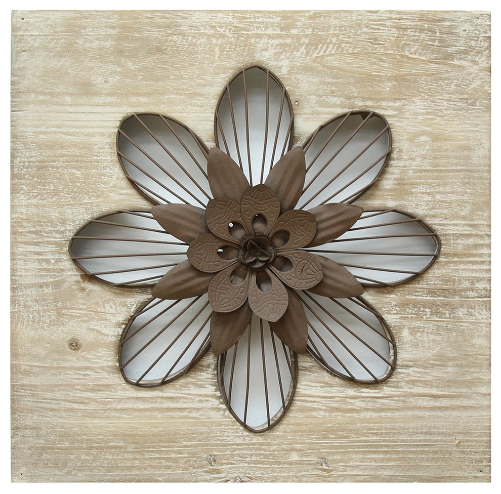 Rustic Flower Wall Decor Farmhouse Wall Accents by HomeRoots Houzz