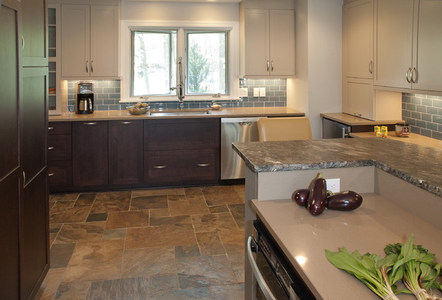 Large transitional multi-room project transitional-kitchen