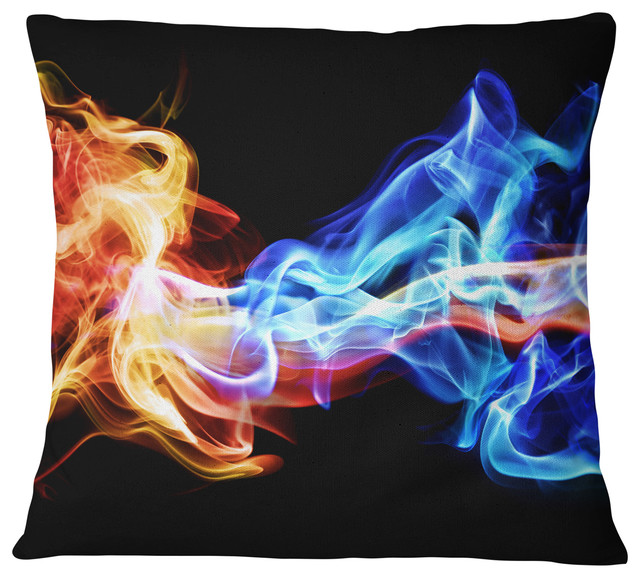 Red And Blue Smoke Abstract Throw Pillow Contemporary Red And Blue Smoke Abstract Throw Pillow Contemporary Decorative Pillows By Designart