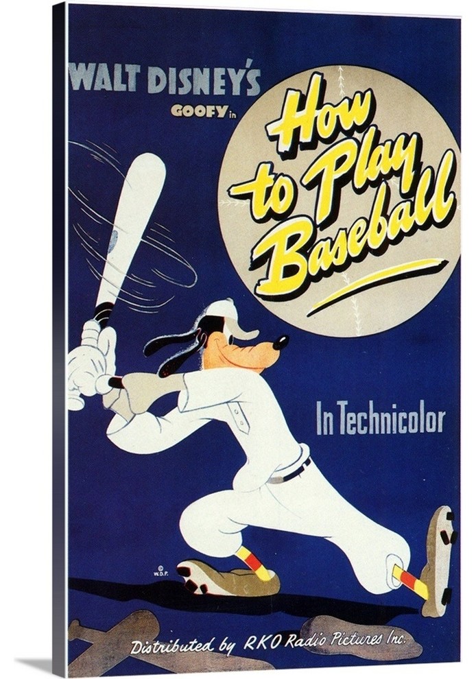 "How to Play Baseball (1942)" Wrapped Canvas Art Print, 20"x30"x1.5"