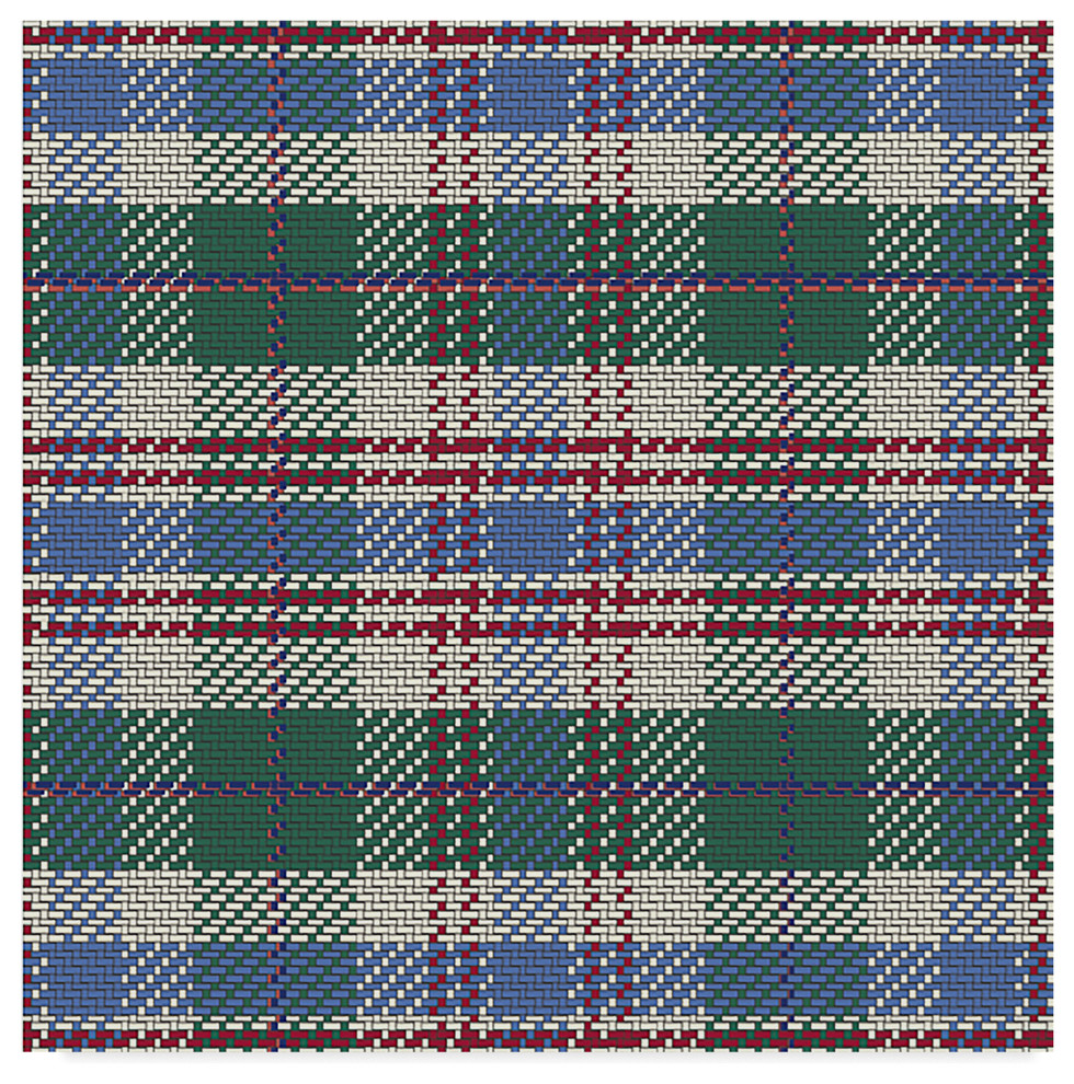 "Green Plaid Lodge Pattern" by Sher Sester, Canvas Art, 35"x35"