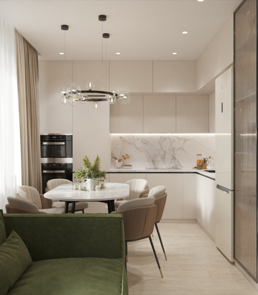 Двухкомнатная квартира в зеленых тонах.