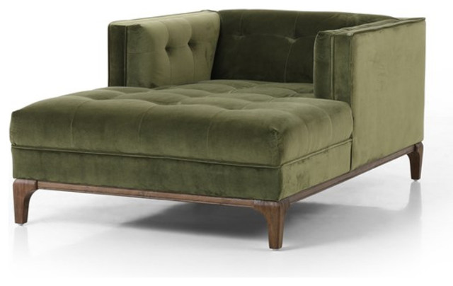 Denley Mid-Century Chaise - Sapphire Olive - Transitional - Indoor Chaise  Lounge Chairs - by Rustic Edge | Houzz