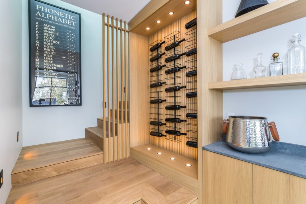 Photo of a contemporary wine cellar in San Francisco.
