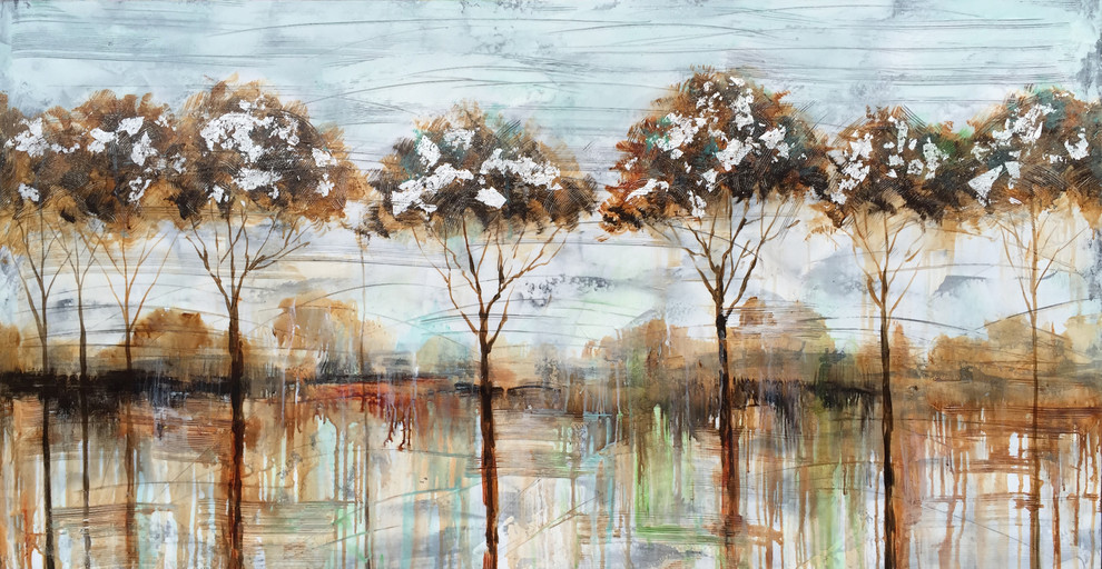 "Winter Woodland" Hand Painted Oil Canvas Artwork; Modern Art; Fine Art