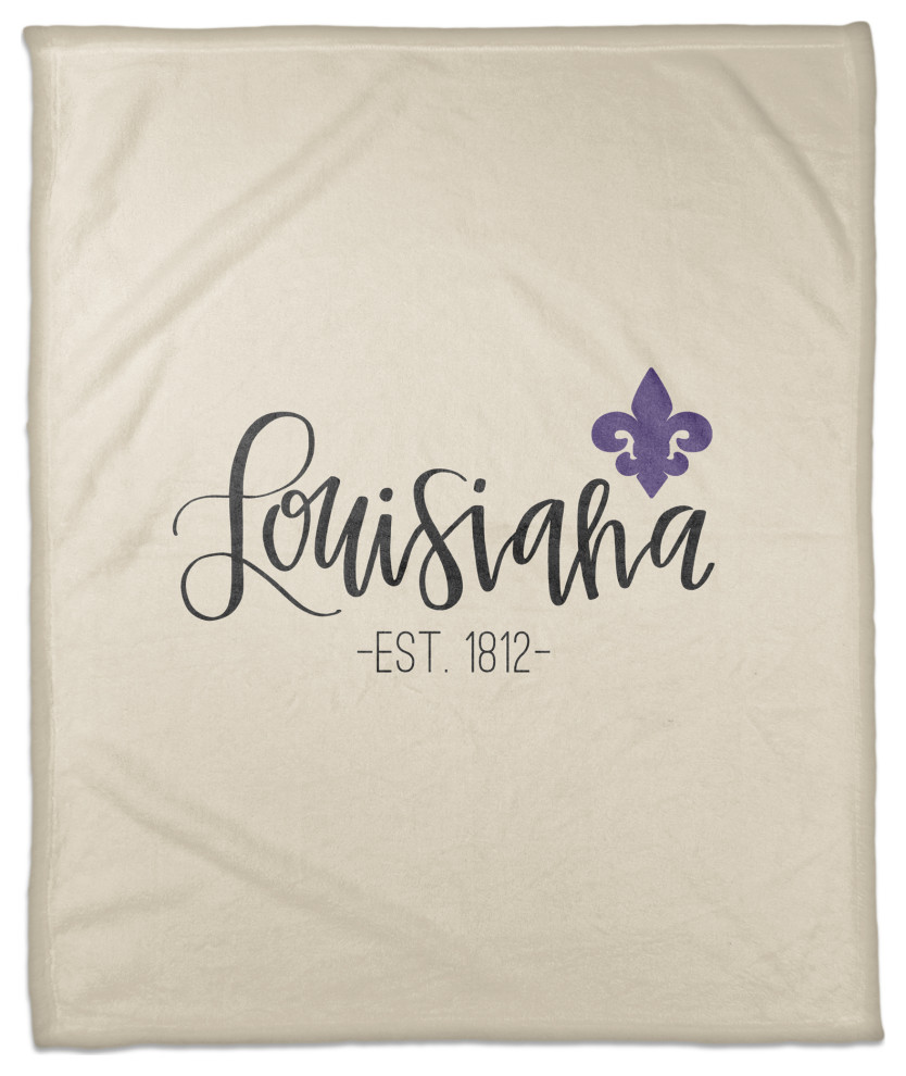 Louisiana Established 50x60 Coral Fleece Blanket