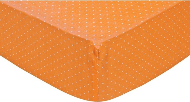 Trend Lab Dot Crib Sheet Orange Contemporary Fitted Crib