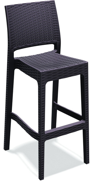 Jamaica Wickerlook Resin Bar Chair Set of 2, Brown