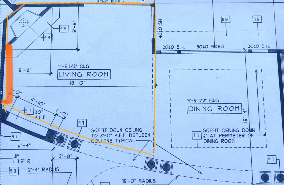 What size floor mirror for an 112" H x 80" W, accent wall