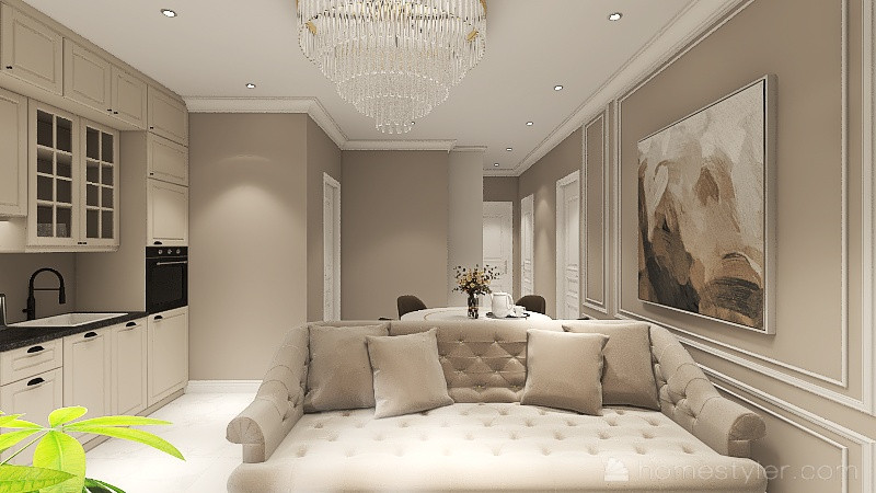 Проект  для молодой семьи в стиле неоклассика