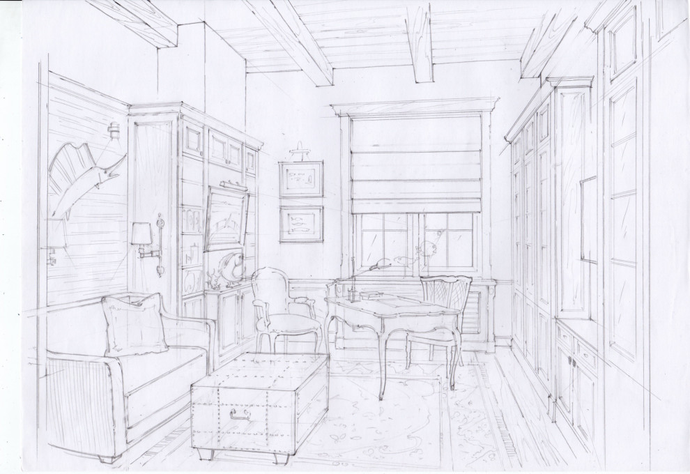 Акварельные эскизы к проекту: Загородного дома в стиле Прованс.