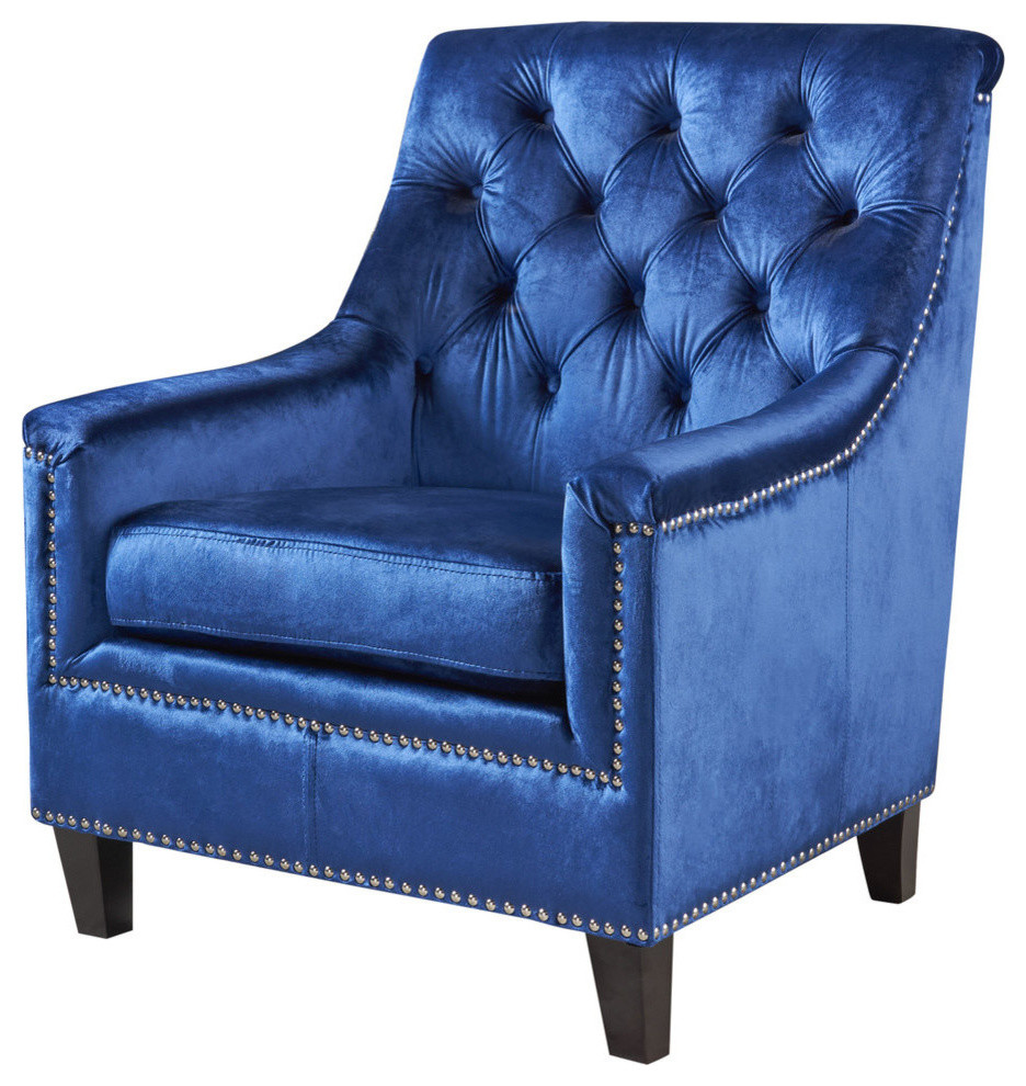 Gdf Studio Jacey Tufted Back New Velvet Club Chair Contemporary