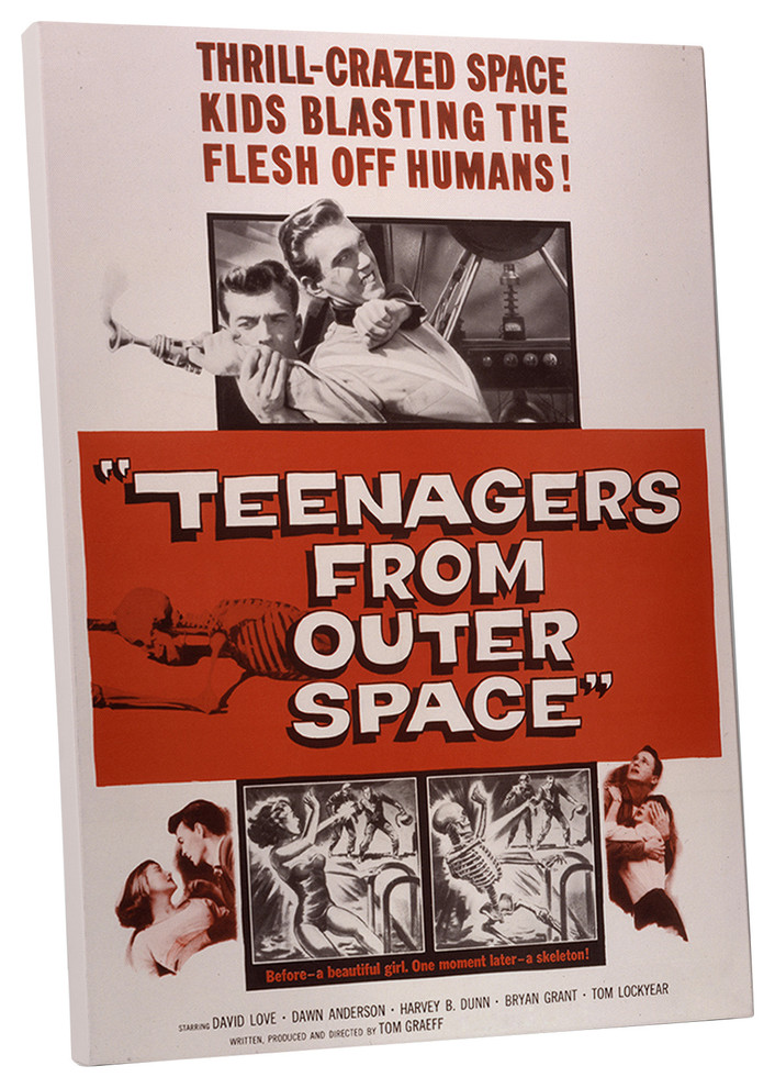 Sci Fi Movies "Teenagers from Outer Space" Gallery Wrapped Canvas Wall Art