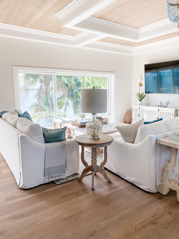 Inspiration for a coastal family room remodel in Orlando