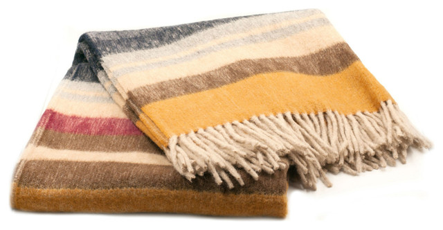 Peruvian Alpaca Throw Blanket, Sunrise