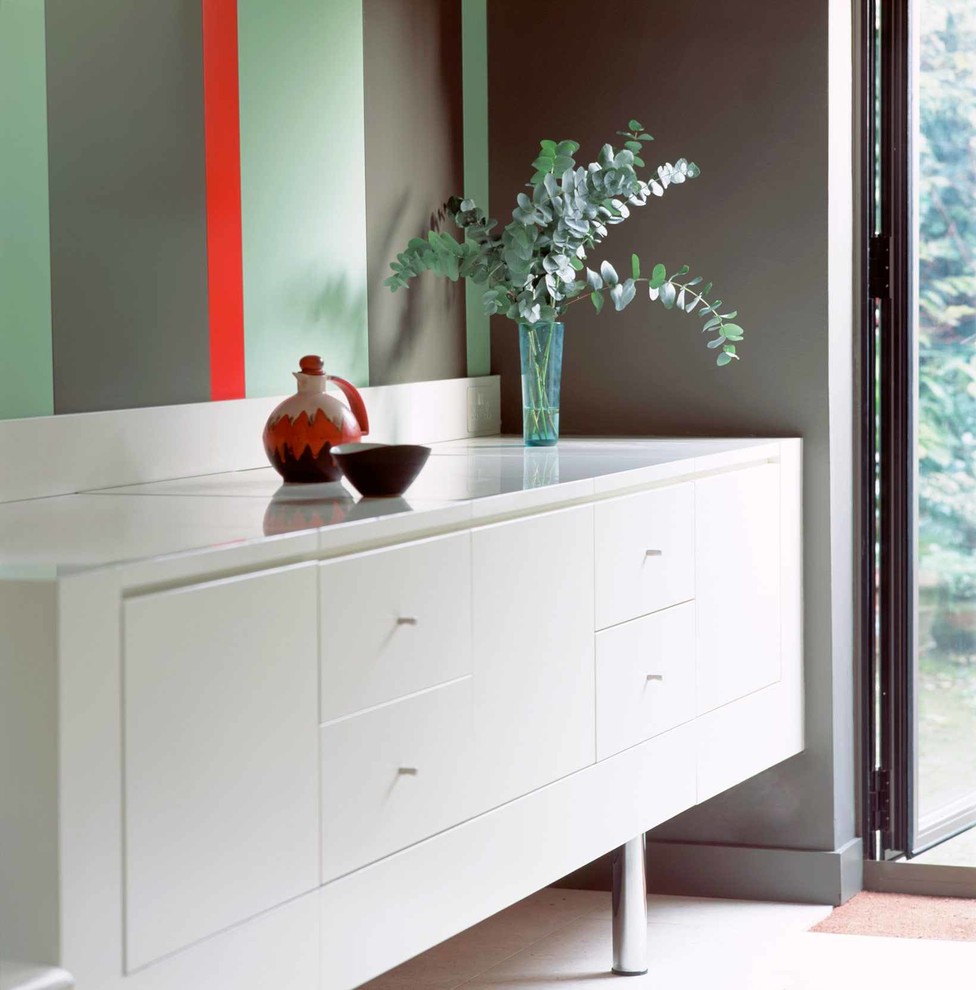 Detail of cabinets and integrated seating