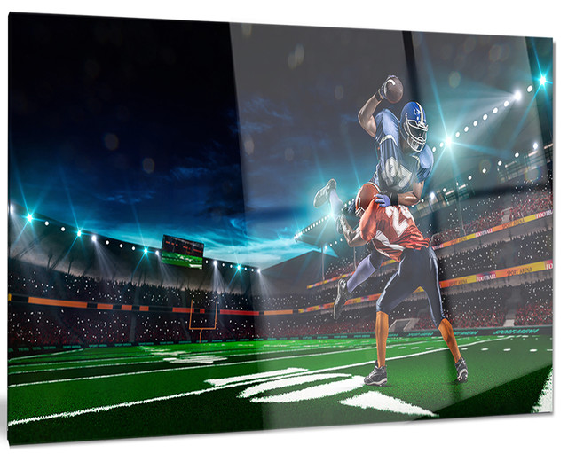 "American Football Player" Sports Metal Wall Art, 28"x12