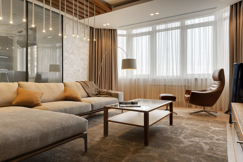 Дизайн гостиной в спокойных тонах