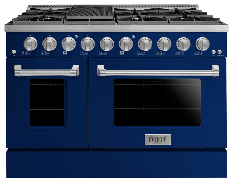 Forte FGR488BBL 48inch Freestanding Gas Range with 8 Sealed Burners, 5.