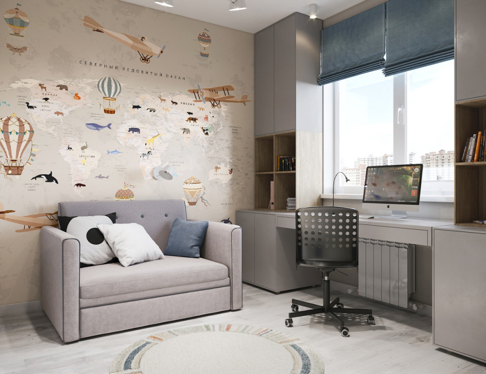 Photo of a small contemporary kids' bedroom for boys in Moscow.