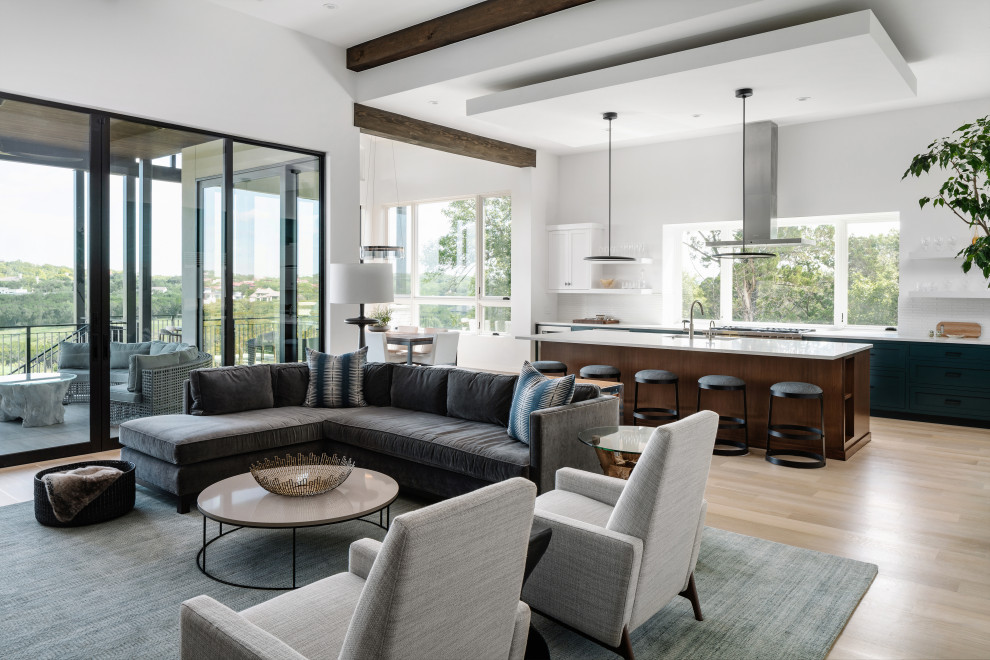 Transitional home design photo in Austin