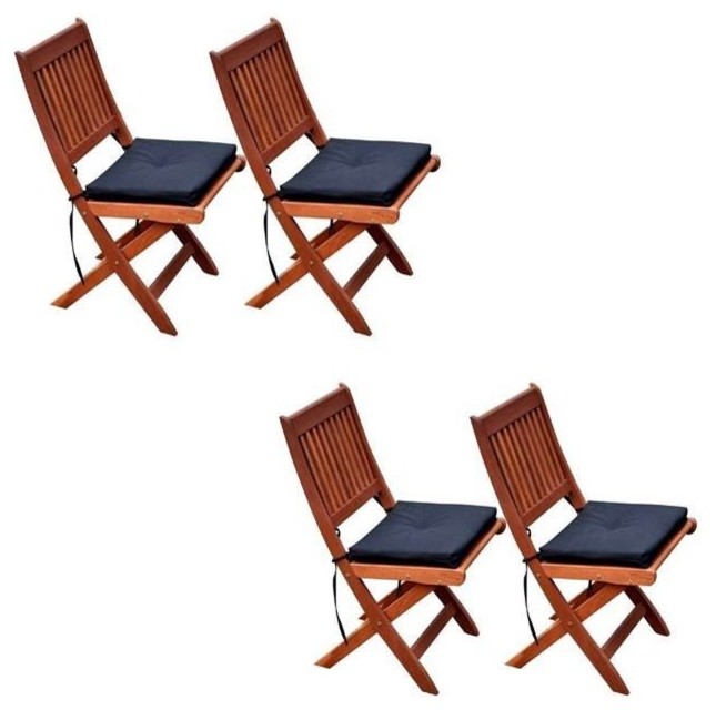 (Set of 4) Folding Patio Dining Chair in Cinnamon Outdoor Folding Chairs by Homesquare Houzz