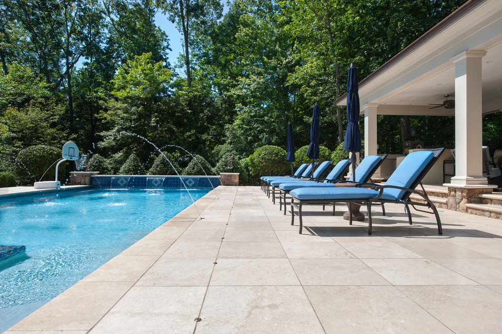 This is an example of a transitional rectangular pool in DC Metro.