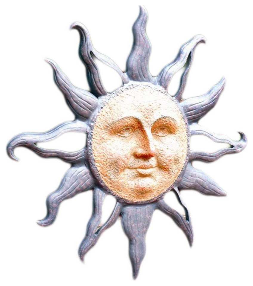 Rising Sun Wall Plaque Contemporary Outdoor Wall Art by Uber