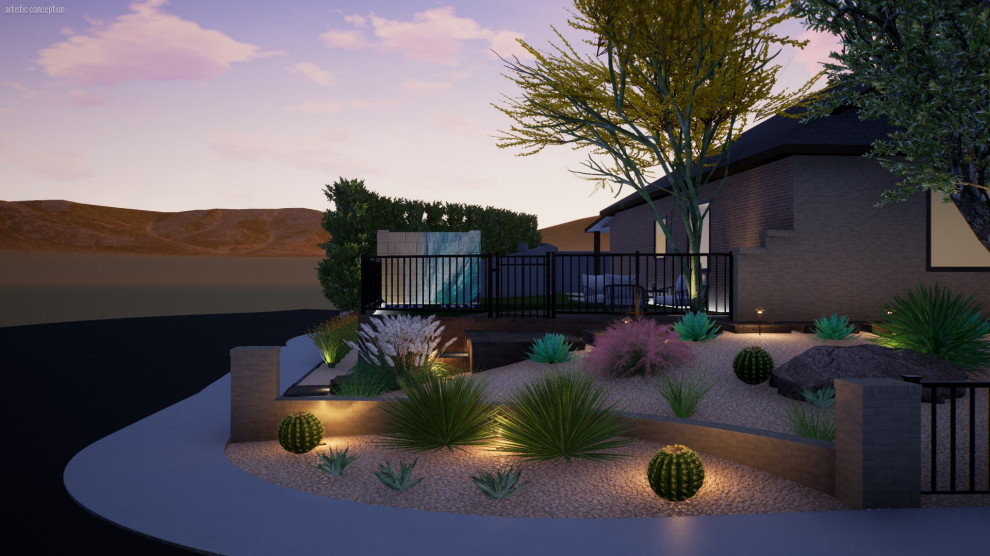 Свежая идея для дизайна: участок и сад среднего размера в стиле модернизм - отличное фото интерьера