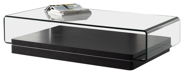 Modern Oakwood Veneer Coffee Table With Curved Gl Top Modern Oakwood Veneer Coffee Table With Curved Gl Top