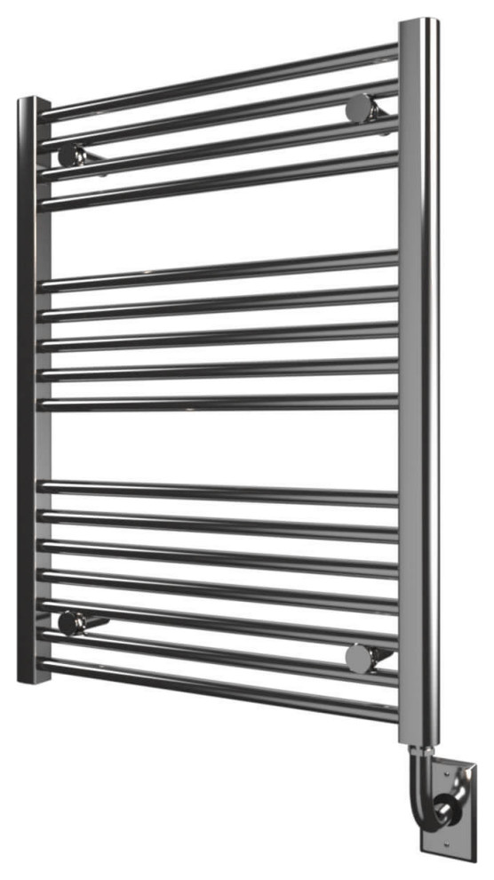 ICO Bath Savoy Hardwired Electric Towel Warmer Round Bar, 23.5 Inch x